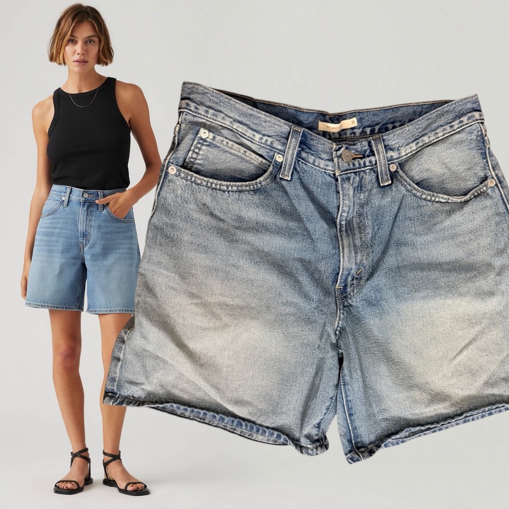Levi's Denim Shorts '94 Baggy Relaxed Light Wash Blue 31